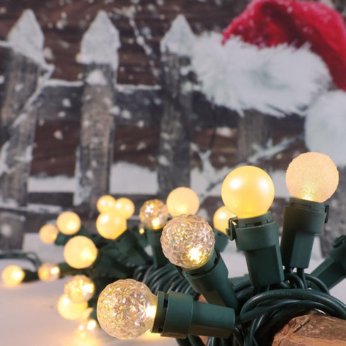 70 G15 Christmas Lights Warm White LED Glass Blubs Globe String Light Plug in ETL Certified Outdoor Indoor String Light