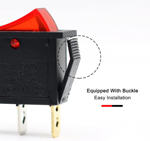 15A 250V/20A 125V 3 Pin AC Rocker Switch KCD3, 5 Pcs