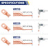 Haisstronica 60PCS Heavy Duty Copper Wire Lugs Kit - Bare Copper Crimp Connectors, Eyelets Tubular Ring