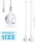 4 Set 19.7 Inch Patelai Pcs Fan Pull Chain Extension Decorative Crystal Ornaments Clear Prism Ceiling Ball Fan Light