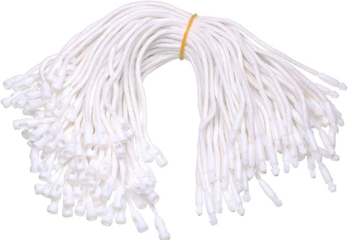 Tupalizy White Cotton Gift Clothing Price Tag String Hanging Rope Snap Lock Pin Loop Fastener Hook Ties for Luggage