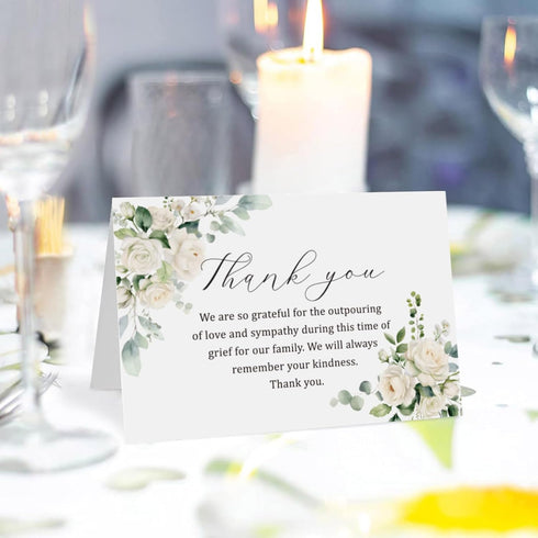 50 46 Funeral Thank You Cards with Envelopes in Floral Thank You Cards Bereavement Cards Bulk Sympathy Cards