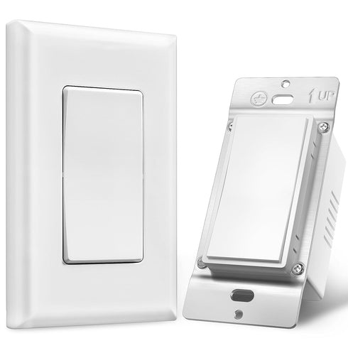 SURAIELEC 3 Way Wireless Light Switch, Neutral Wire Required, Grounding, 15A High