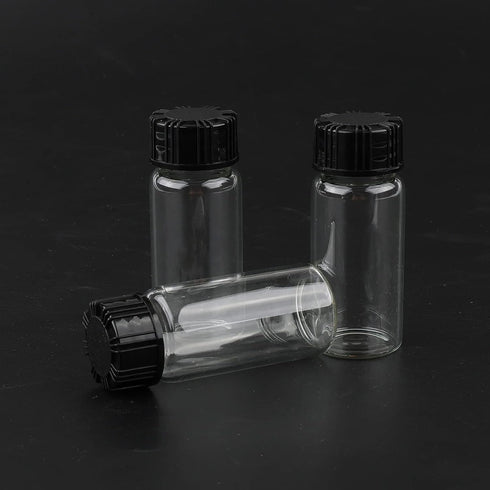 45Pcs Glass Lab Sample Vials, 10ml Transparent Liquid Sampling Bottles with 10 Funnels