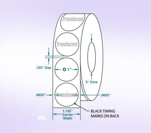 Wafer Tab Seals, 1 inch Diameter, Translucent, 1000 Labels per Roll, Great for Sealing Self-Mailers