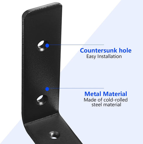 5.70X3.93X1.14 Inch 2 Pack ULTECHNOVO L-Shaped Triangle Shelf Brackets Heavy Duty Steel Angle Brackets Corner Braces