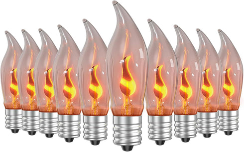 Hompavo Upgraded Flame Light Bulbs, Compact E12 Chandelier Base Candle Flickering Fire