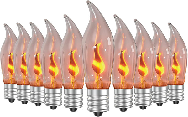 Hompavo Upgraded Flame Light Bulbs, Compact E12 Chandelier Base Candle Flickering Fire