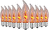 Hompavo Upgraded Flame Light Bulbs, Compact E12 Chandelier Base Candle Flickering Fire