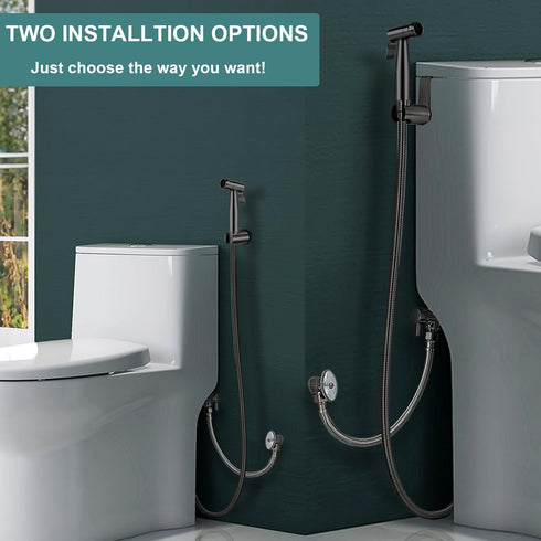 Pugrwei Set Handheld Bidet Sprayer for Toilet, Premium Stainless Steel Bathroom Bidet Sprayer with Anti-Leaking Hose