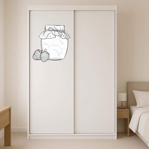 Azeeda (DW00162226) 'Strawberry Jam' White Premium Vinyl Decal Sticker Waterproof, Durable & Easy to Apply - Ideal