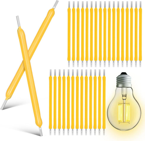 PRETYZOOM 100pcs LED Filament Replacement Parts, 3V DC 120MA 38MM, Warm White