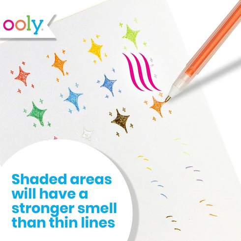 Yummy Yummy Set 12-1.00mm Ooly Scented Glitter Gel Pens of NIB Scented Glitter Pens for Kids and Adults, Art