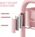 TOOLF Rolling Carts with Wheels, 3 Tier Metal Storage Organizer for Bathroom Kitchen, Pink Utility Cart
