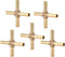 5pcs Brass Cross Fitting - 4 Way Brass Hose Barb Connector Joint for Air, Water, Oil, Gas, Fuel (6mm)