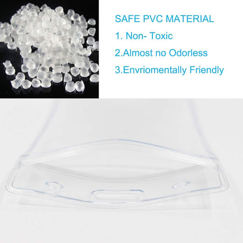 Horizontal Sealable Waterproof Badge Holders - Clear Plastic Name Tag ID Card Holder (10PCs)