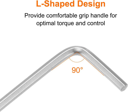 5pcs Chrome Vanadium Steel Hex Key Wrench 3mm L-Shape Metric Wrenches for Home Repair, Silver Tone
