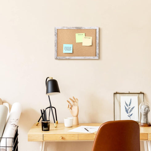 Decorative Hanging Cork Board, Framed Bulletin Board for Walls, Vision Board for School Home Kitchen Office