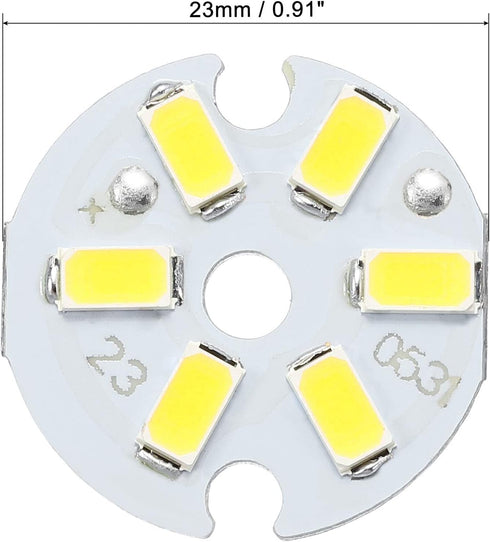 MECCANIXITY COB LED Light Chip Bead 3W 120lm 6000-6500K 23mm 9-11VDC Energy Saving Bulb for Spotlight Floodlight Replacement White 10Pcs by MECCANIXITY