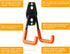 KURUI Heavy Duty Garage Hooks, 2 Pack Small Wall Mount Storage Hooks for Ladder, Tool