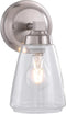 Aspen Creative 62732-09-1, One-Light Metal Bathroom Vanity Wall Light Fixture, 5" Wide, Transitional Design