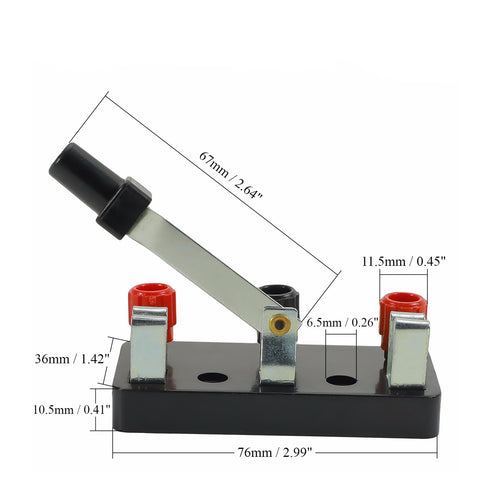 1Pc Educational Single Pole Knife Switch, Single Pole Double Throw Switch for Physics Laboratory Equipment