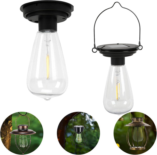 Replacement Solar Light Parts, 2 Pack Waterproof Solar Lanterns for Versatile Switching, Accessories or Stand Alone