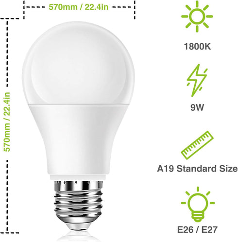 Neporal Amber Light Bulbs, 9W 60W Equivalent A19 Soft Light Bulbs, Blue Light Blocking Warm Light Bulbs, 1800K Amber Night Light Bulbs, Dim Light Bulbs for Healthy Sleep and Baby Nursery Light (1) by Neporal