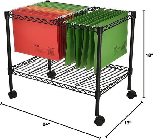 Zippem 24w 13d 18h, Single-Tier Rolling File Cart, x x Black (US Stock)