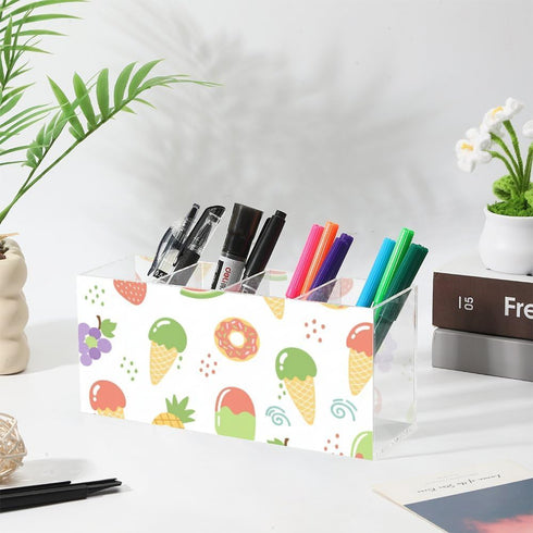 Generic Summer Watermelon Strawberry Ice Cream Pen Organizer Acrylic White Board Marker Holder Organizer Pen and Pencil