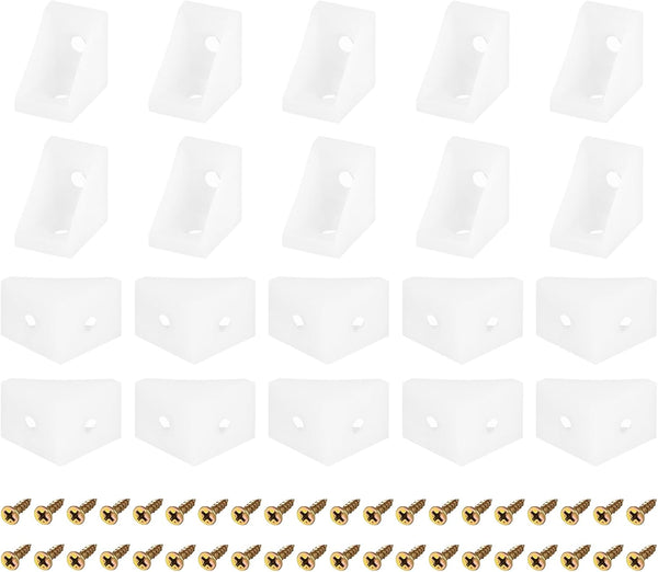 uxcell 20Pcs 90 Degree Plastic Corner Braces, 15.2x20x20mm Nylon Shelf Right Angle