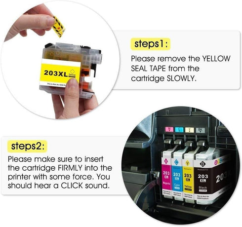 LC203 Ink Cartridge Replacement for Brother LC203XL, 12 Pack for MFC-J480DW, MFC-J880DW Printers