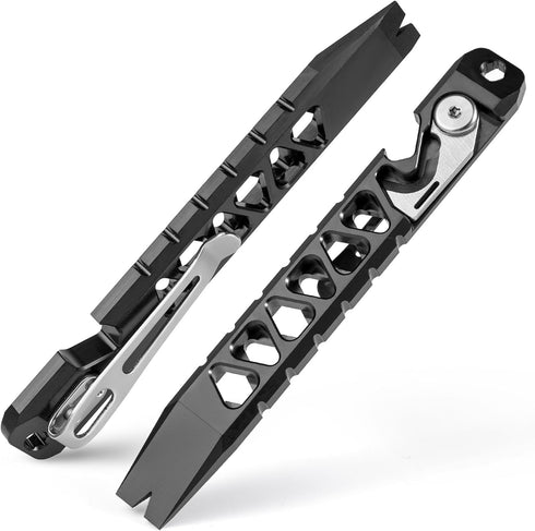 TISUR Titanium EDC Pry Bar, Keychain Pry Bar Multitool With Bottle Opener,