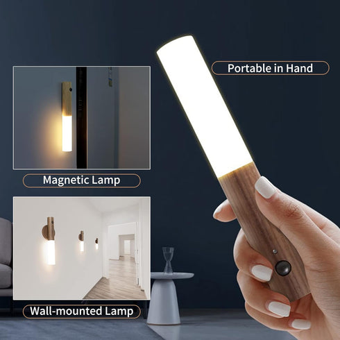 Cornesty Night Light Motion Sensor, for Kids Toddler Baby Nursery, Magnetic Rechargeable LED Wall Lamp, Portable Wooden