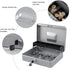 KYODOLED Locking Cash Box with Key, Money Box with Cash Tray, Lightgrey XL Large, 11.81L x 9.45W x 3.54H Inches