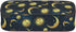 Moon Sun and Stars Pencil Case Bag, Gold Celestial Bodies Boho Style Pen Holder for Kids, Students, Desk Organizer
