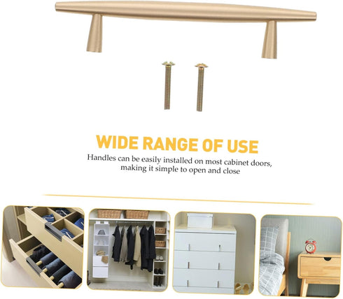 Holibanna Modern Brass Cabinet Pulls Pitch Solid Drawer Handles for Wardrobes Cabinets Bedside Tables Easy Install