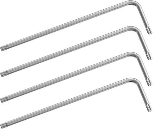 4 Pack T30 Long Tamper Proof Torx Hex Key Bit Wrench, Nickel Plated CRV Steel, Extra Long Arm, Torque Repair Tool