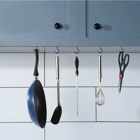 Goiio 100 Pieces 1/2 inch Ceiling Hooks, Black Zinc Plated Metal Screw-in Cup Hooks for Hanging