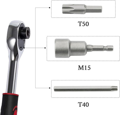 Hard Top Door Removal Torx Tool Kit Compatible for Jeep Wrangler JL JK Gladiator Rubicon Sahara 2007-2021 (Red)
