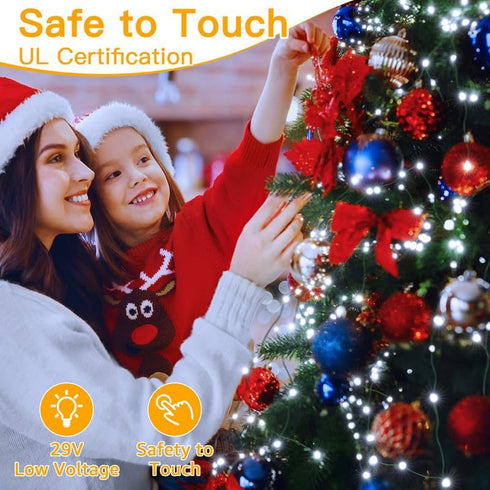198 600 8 Ollny Christmas Lights, FT LED Outdoor Waterproof Plug in Christmas Tree Lights with Modes Remote Timer