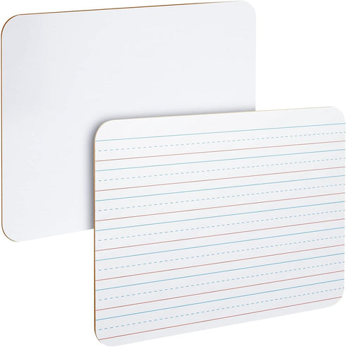 Juvale 12 Pack Double Sided Small Dry Erase White Boards with Lines, Whiteboards for Students and Classroom Supplies