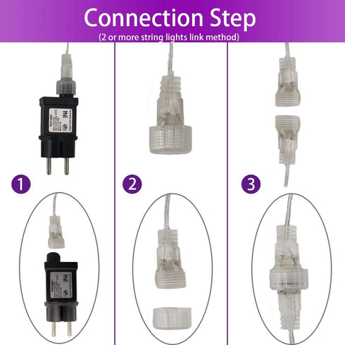YASENN 100LED 9.9Ft Icicle String Lights, 8 Lighting Modes with Timer, Connectable Fairy Plug-in for Christmas