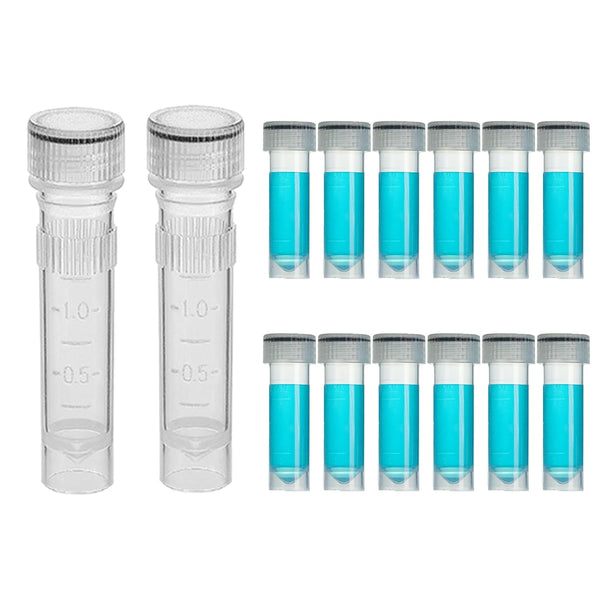 1.5ml Cryo Tubes, 500PCS Cryogenic Vial, Self-Standing Plastic Tubes with Screw Caps for Long Term Freezing