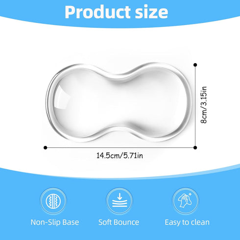 CJZYepopee Mouse Wrist Rest Pad, Gel Mouse Wrist Rest, Comfortable Cool Silicone Gel Ergonomic Cushion,Non-Slip Base