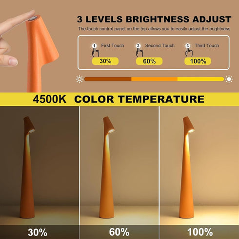 Set 2,3 Cordless Small Table Lamps of Levels Brightness Portable Desk Lamp,Rechargeable Battery Lights for Outdoor