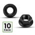 Metal Spacers Online M8 1.25 10 Pack 10.9 13mm x Thread Flange Nuts Black Zinc Steel, Grade Lock Nut with Drive