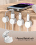 OneLeaf 12 Pack Spring Cable Clips for Phone Charger, One-Hand Cord Holder for Nightstand & Desk, Rotatable Desk Cable