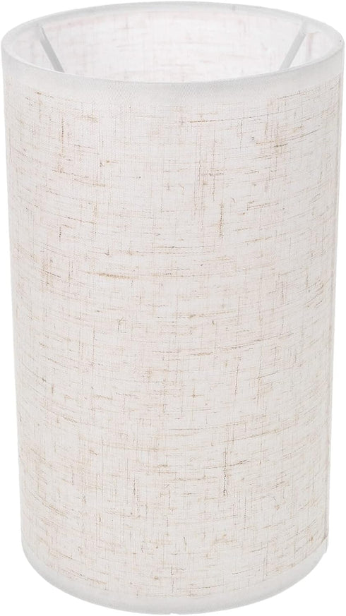 ARTIBETTER Small Drum Lampshade E27 Linen Fabric Light Cover Replacement for Table