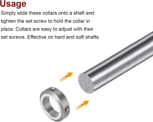 HARFINGTON 2pcs Shaft Collar Set Screw Aluminum Alloy 22mm Bore for Wheel Barrow Axle